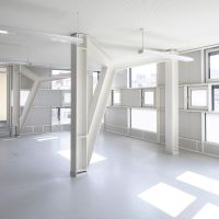 Breitensee studios, Innenraum, Konstruktion, Stahlstütze, Fassadegestaltung, Foto